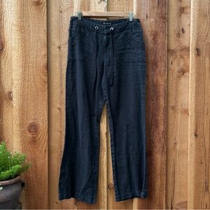 Vintage INC Black Wide-Leg Linen Low-Rise Pants 🌿